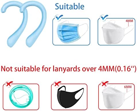 Soft Silicone Earloop Ear Protector Relieve Ear Discomfort Anti-Slip Silicone Earmuffs(Multiple Colour,5 Pairs)
