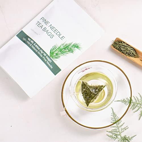 Wild Dried White Pine Needle Tea- 40 bags, 4g/bag- 100% Natural Pure Pine Needles Herbal Tea - Caffeine free- Cut & Sifted- Non-GMO - Immune Support