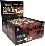 Warrior HIGH Protein Bars (20g Protein Each) - Low Carb, Low Sugar - Pack of 12 Caramel Crispy Crunch Bars - Milk Chocolate & Coconut