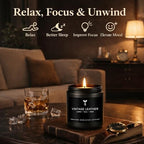 Candles for Men Gift Set, 4 Pack Masculine Scented Soy Candles for Men, Leather, Smoke, Oak & Lavender Scents, Aromatherapy Candle Gift Set for Dad, Husband, Boyfriend, Birthday & Father’s Day Gifts