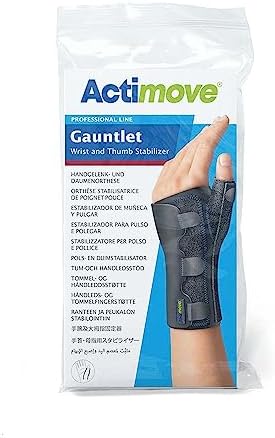 Actimove Professional Gauntlet Wrist & Thumb Stabilizer | Wrist Support Brace for Arthrosis, Rheumatoid Arthritis, Sprains, Tendon, Soft Tissue & Ligament Injuries, Postoperative Care | Black, Small