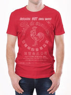 Tee Luv Men's Sriracha Hot Chili Sauce T-Shirt - Faded Sriracha Logo Shirt