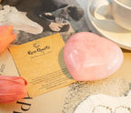 DUQGUHO 60mm Rose Quartz Crystals Heart Large Healing Crystals Heart Love Shaped Stone Pink Crystal Gifts 1PC