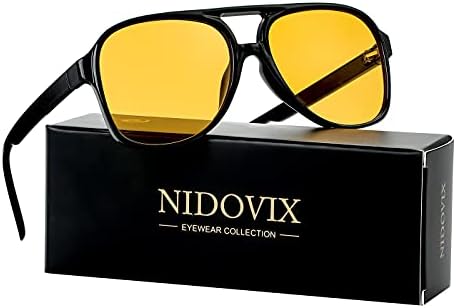 NIDOVIX Polarized Classic Vintage Aviator Sunglasses for Men Women Large Frame Retro 70s Sunglasses