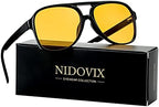 NIDOVIX Polarized Classic Vintage Aviator Sunglasses for Men Women Large Frame Retro 70s Sunglasses
