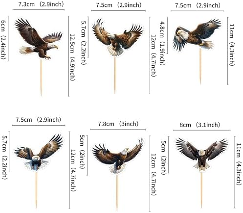 Ercadio 24 Pack Eagle Cupcake Toppers Eagle Cupcake Picks Animal Cupcake Picks Eagle Birthday Cupcake Decorations for Baby Shower Birthday Animal Theme Party Cake Decor Supplies
