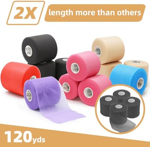OK TAPE Pre Wrap Tape (4-Rolls, 120 Yards) - Athletic Foam Underwrap for Sports, Protect for Ankles Wrists Hands and Knees, 2.75 Inches - Beige