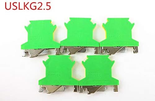 Davitu 2pcs USLKG-2.5 Ground terminal DIN Rail Universal Terminal Blocks Screw Type USLKG-2.5 blue Phoenix Type