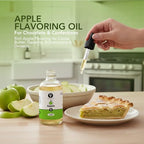 Dolce Flav Apple Extract – 2 Ounce Oil-Soluble Kosher, Sugar-Free, Concentrated Crisp Apple Flavoring for Baking, Chocolates & Desserts, Includes Measured Dropper
