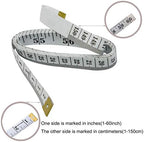 GDMINLO Soft Tape Measure Double Scale Body Sewing Flexible Tailor Craft Vinyl Ruler for Weight Loss Medical Body Measurement, Has Centimetre Scale on Reverse Side 60-inch（White）