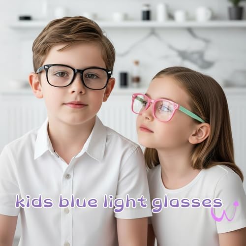 Bio-th Blue Light Blocking Glasses for Kids Girls Boys Teens Anti Glare UV Protection Computer Gaming TV Phone Screen Glasses