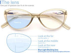 MODFANS Progressive Multifocus Reading Glasses,Blue Light Blocking Readers Eyeglasses