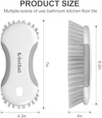 SetSail Multi-Purpose Scrub Brush of 2 Pack, Stiff Bristles Cleaning Brush with Non-Slip Grip Heavy Duty Scrub Brushes for Cleaning Bathroom Kitchen Tile Bathtub Sink, Grey