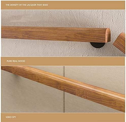Wooden Stair Handrail for Elderly & Disabled, 18ft Non-Slip Pine Safety Handle with Bracket, Sturdy Support for Stairs & Home, Easy Installation, Enhanced Safety & Comfort