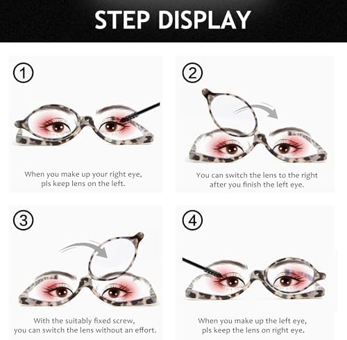 2 Pairs Makeup Reading Glasses for Women, Magnifying Flip Down Cosmetic Readers, Make Up Glasses with Spring Hinge