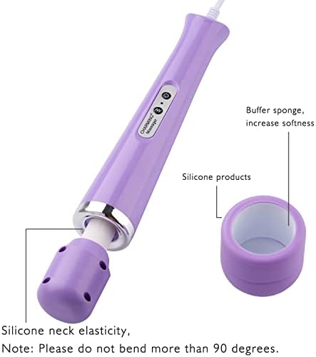 CHARMING Wired Powerful Handheld Back Massager with 10 Speeds Strong Vibration Wand, Personal Therapy Massager for Sports Recovery, Muscle Aches, Body Pain-Light Purple