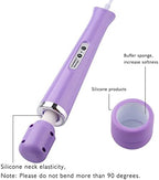 CHARMING Wired Powerful Handheld Back Massager with 10 Speeds Strong Vibration Wand, Personal Therapy Massager for Sports Recovery, Muscle Aches, Body Pain-Light Purple
