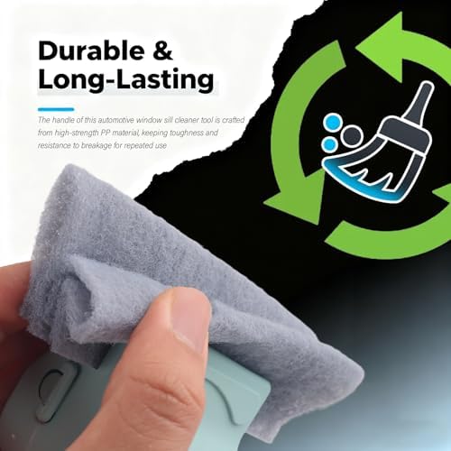 2PCS Car Magic Window Track Cleaner,2026 New Detachable Window Sill Cleaner Tool with Non-Slip Handle,Windows Groove Cleaning Brush as Car Cleaning Supplies for Air Vents/Door Tracks