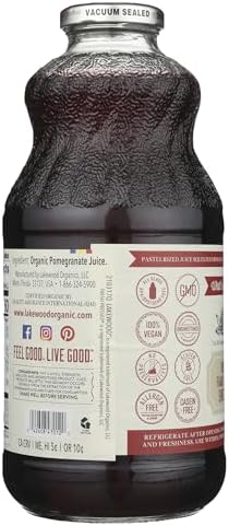 Lakewood, Organic Pure Pomegranate Juice, 32 Fl Oz Bottle