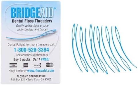 FLOSSAID BridgeAid Threaders 2 packs of 50 (100 Threaders)