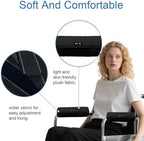 SPRING SEAON Wheelchair Armrest Covers 2 Pack Soft Memory Foam Wheelchair armrest Pads Wicking Washable for Office Transport Chair (Black)