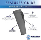 Compression Calf Sleeves For Men & Women | Calf & Skin Supports | Lower Leg Pain Relief | 1 Pair