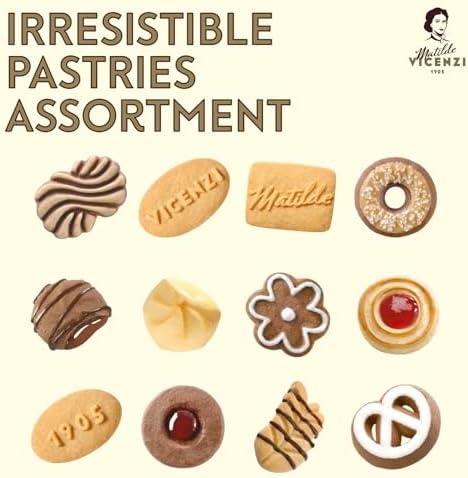 Matilde Vicenzi Minivoglie Butter Cookies Tin - Italian Pastry Assortment, Traditional Holiday Cookie Gift for Birthday, Easter, Mother's Day - 500 g