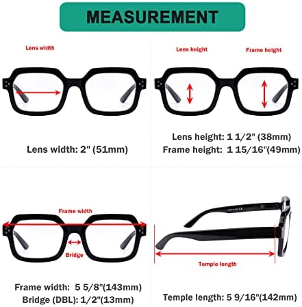 Eyekepper 5-pack Reading Glasses for Women Square Readers Large Frame