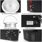 Portable Wax Warmer Machine for Painless Hair Removal, Women Men Professional Wax Heater with Adjustable Temperature Set, 20pcs Sticks, 1 Silicone Bowl (Black- Single Pot)