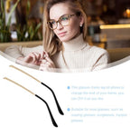 ULTECHNOVO Universal Metal Glasses Replacement Temples, 1 Pair Gold Eyeglass Arms with Plastic Tips, Professional Repair Parts for Sunglasses, Reading Glasses & Frames, Comfortable Fit