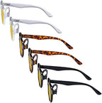Eyekepper 6 Pairs Blue Light Blocking Readers Oval Computer Reading Glasses Amber Tinted +1.25