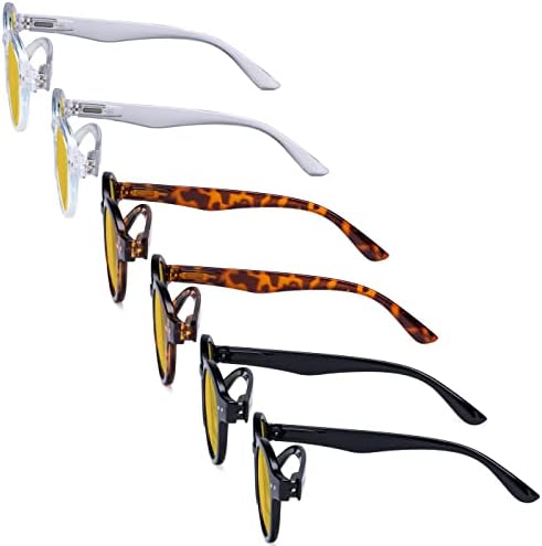 Eyekepper 6 Pairs Blue Light Blocking Readers Oval Computer Reading Glasses Amber Tinted +1.25