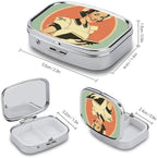 Pill Box Pill Case for Woman Weekly Pill Organizer Maid Holding A Book Small Pillbox Pill Container with 3 Compartments Portable Vitamin Holder Boxes for Travel Medicine Organizer