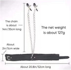 Metal Clip Stainless Steel Non Piercing Nipple Clips Rings with Choker Chain Restraint Body Piercing Sex Toys for Couples Women Men Black Neck Collar & Nipple Clamps Sweater CBY-3Q