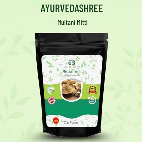 AYURVEDASHREE Pure Fuller's Earth Clay (Multani Mitti) Bentonite Clay 50 Gm | Fuller's Earth Powder | Multani Mud Mitti | Indian Healing Clay | No Added Fragrance | Natural Face Pack