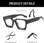 YAMEIZE Square Blue Light Glasses for Men Women Retro Chunky Thick Frame Blue Light Blocking Glasses Computer Eyeglasses