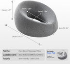 Face Down Pillows for Massage Table, Massage Headrest for Bed, Face Pillow for Stomach Sleeping, BBL Pillow After Surgery Post Eye Surgery & Vitrectomy Recovery, Removable Cover Grey