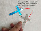 Cross Cake Decoration, Acrylic Cross Cake Charm Topper, Cake Decoration Acrylic Baptism Cross Cake Charm Religious Celebration (Silver Mirror, 2'')