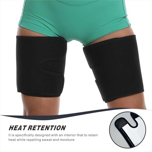 Sauna Leg Sleeves 2-Pack, Non-Slip Sweat Thigh Wraps for Women & Men Adjustable Thigh Trimmer Slimming Workout Gear