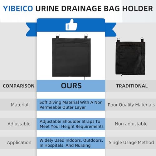 Urine Drainage Bag Holder, Catheter Bag Holder with Zipper Pipe Sleeve and Adjustable Strap, Urine Bag Cover Kit with Add Mesh Bag Desig, up to 4000ML