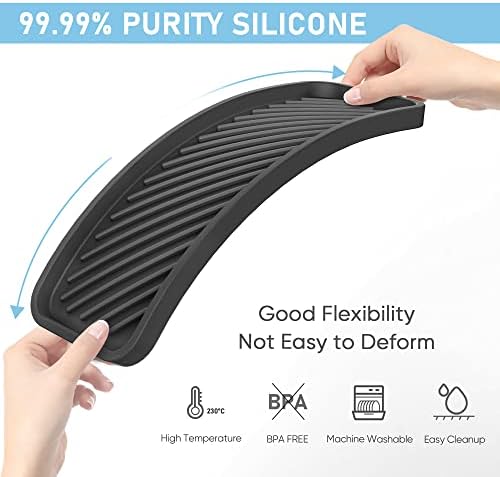 EG-SIPRO Silicone Sponge Holder,Kitchen Sink Organizer Tray Kitchen Soap Tray Soap Sponge Holder for Bathroom Counter Sponge Caddy Dish Soap for Scrubber,Soap Dispenser,Scouring Pad