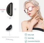 12 Pairs Airbag Cushioned Eyeglass Nose Pads, Adhesive Anti-Slip Nose Pads, Soft Silicone Nose Pad with Enhanced Sticky Backing for Glasses, Sunglasses, Eyewear (12 Black Pairs)