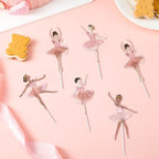 36 Ballerina Cupcake Kit Colorful Ballet Tutu Dancer Girls Cupcake Toppers Ballet Slipper Picks Dancing Cake Dessert Muffin Toppers for Wedding Baby Shower Birthday Party