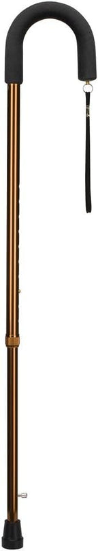 DMI Single Point Ice Walking Cane with Foam Grip Handle for Men and Women, Retractable Cane Tip for Ice and Show, Adjustable Height, Aluminum, Bronze
