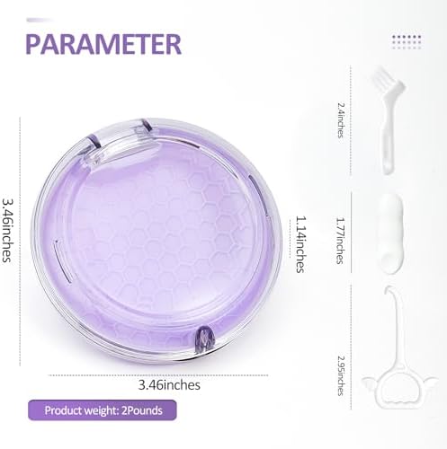 Retainer Case Slim Aligner Case with Vent Holes Cute Dental Brace Box with Retainer Removal Tool and Brush Compatible with Night Guard and Mouth Guard (Clear Purple)