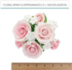 Global Sugar Art Garden Rose Topper Bouquet Sugar Cake Flowers, Pink 1 Count by Chef Alan Tetreault