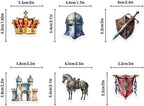 36Pcs Medieval Cupcake Toppers Medieval Knights Soldier Party Decorations Men Boys Happy Birthday Party Decor Supplies