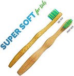 Woobamboo! Kid's Bamboo Toothbrush - Super Soft BPA Free Nylon Bristles - Eco-Friendly, Biodegradable, Compostable, Vegan (Pack of 2)
