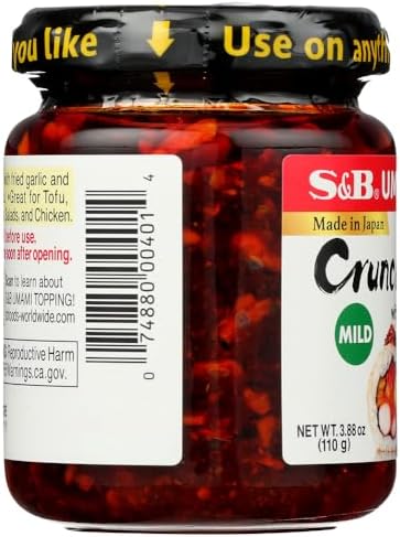 S&B chili oil w/Crunchy Garlic 3.9 oz (Pack of 2)