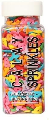 Homankit Happy Birthday Letters for Decorating Happy Birthday Alphabet Sprinkles Ice Cream Sprinkle Sugar Candy Baking Cake Cupcake Toppers Cookie Donut Dessert Decoration 2.47 Ounces (Only Contain Happy Birthday Letters )